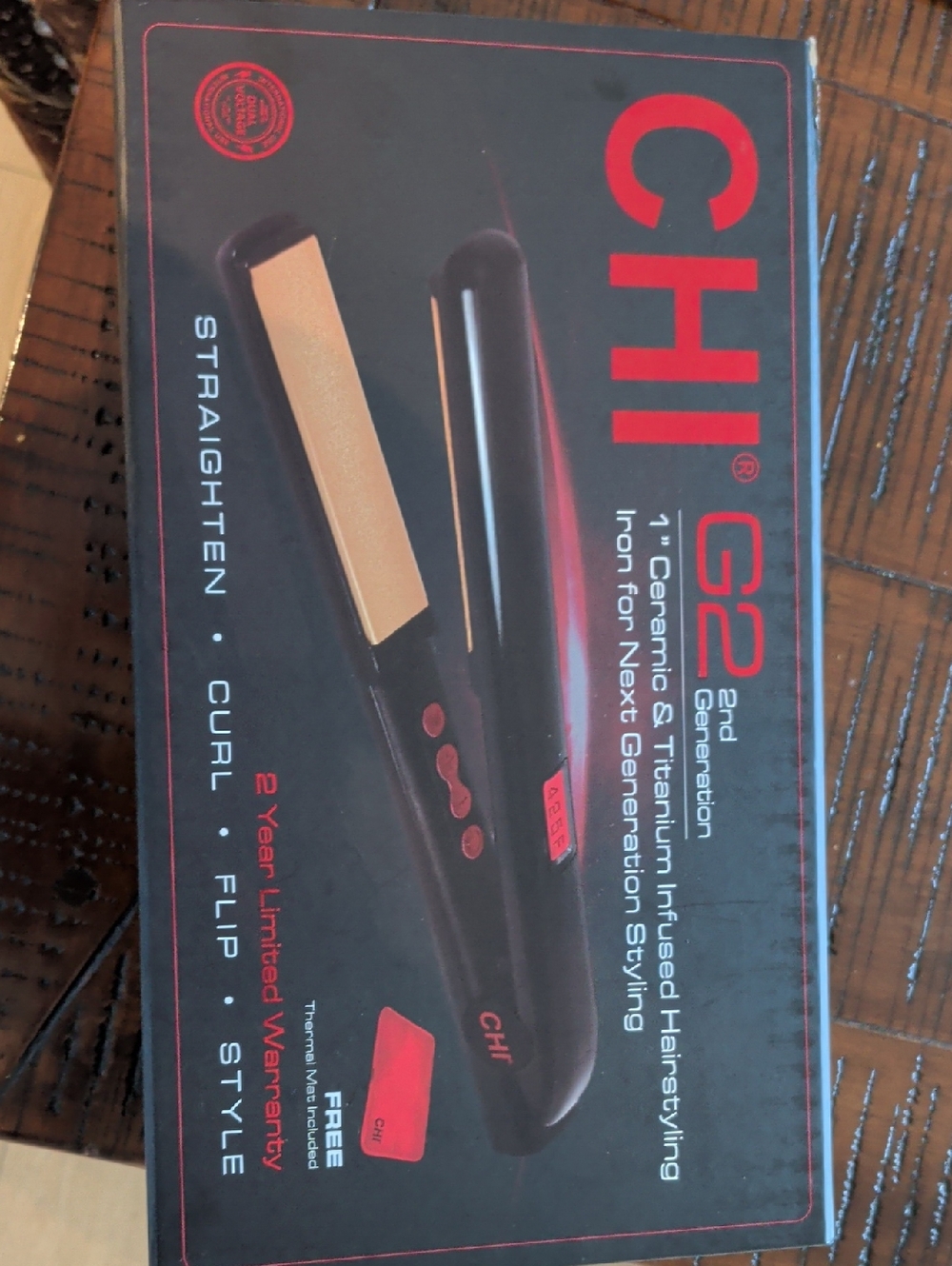 CHI G2 Black and Gold 1" Ceramic Flat Iron Hair Straigthener